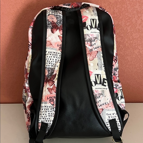 Betsey Johnson Pink Floral Love Backpack - Picture 2 of 8
